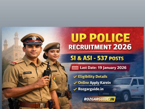 UP Police Recruitment 2026 SI ASI Bharti 537 Posts Last Date 19 January 2026 Rozgarguide.in”