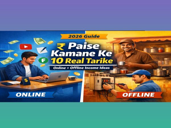 2026 Me Paise Kamane Ke 10 Real Tarike online aur offline income ideas illustration