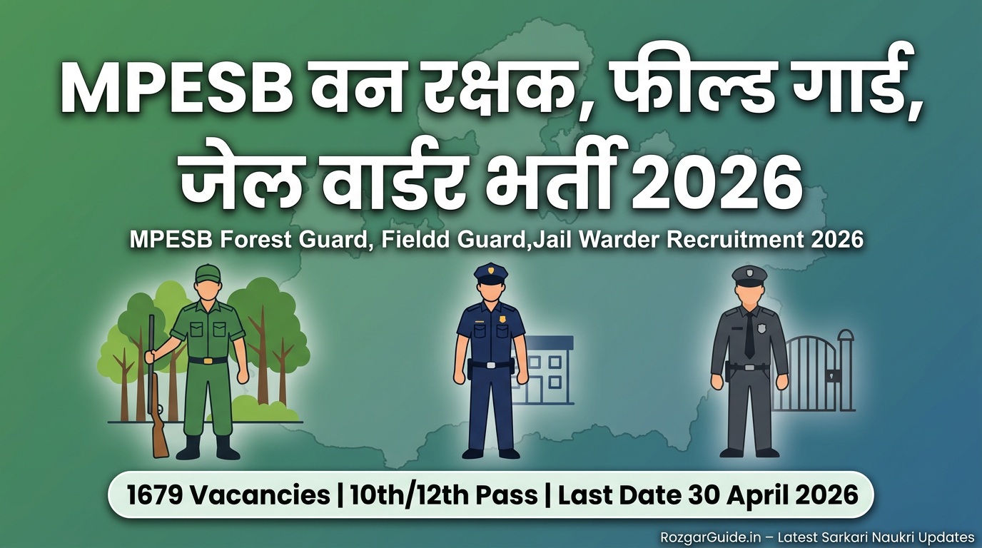 MPESB Forest Guard, Field Guard और Jail Warder भर्ती 2026 की ऑफिशियल फीचर इमेज।