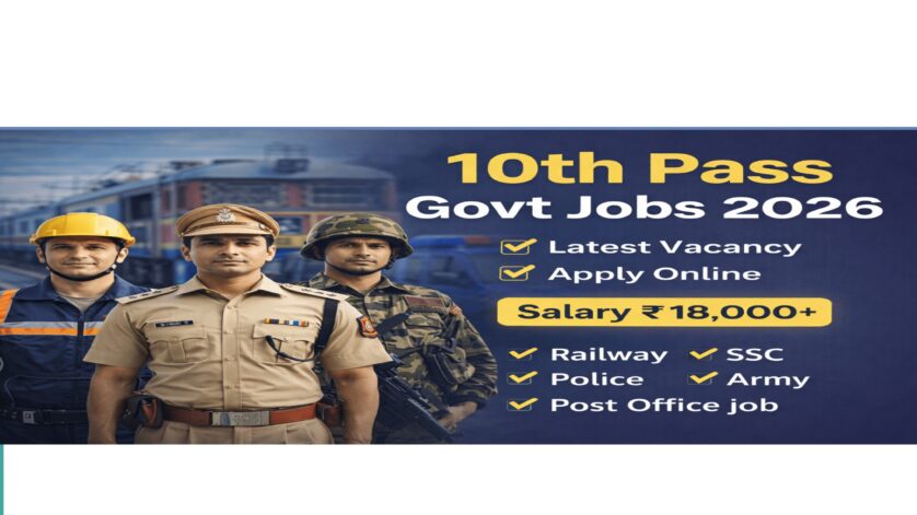 10th pass govt jobs 2026 latest vacancy railway SSC police army apply online