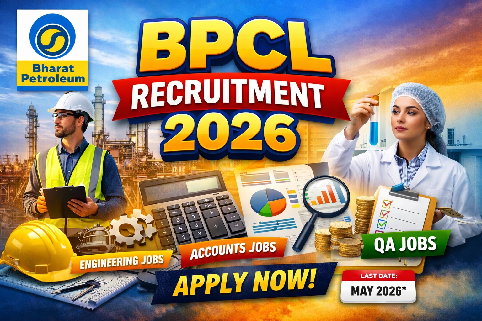 BPCL Recruitment 2026 engineering accounts QA jobs Bharat Petroleum vacancy image
