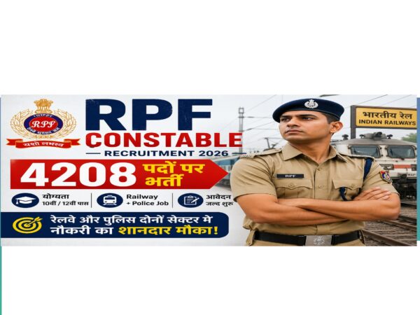 RPF Constable Recruitment 2026 4208 posts railway police job notification 10th 12th pass India