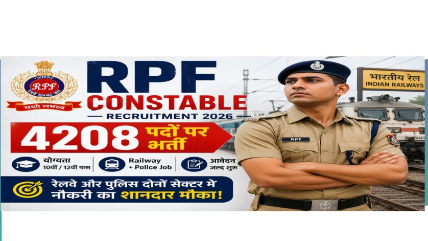 RPF Constable Recruitment 2026 4208 posts railway police job notification 10th 12th pass India