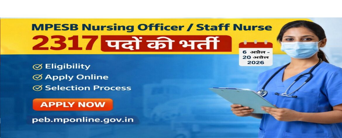 MPESB Nursing Officer Staff Nurse Recruitment 2026 featured image showing 2317 posts with application dates 6 April to 20 April 2026
