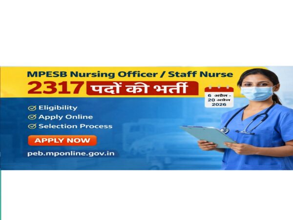 MPESB Nursing Officer Staff Nurse Recruitment 2026 featured image showing 2317 posts with application dates 6 April to 20 April 2026
