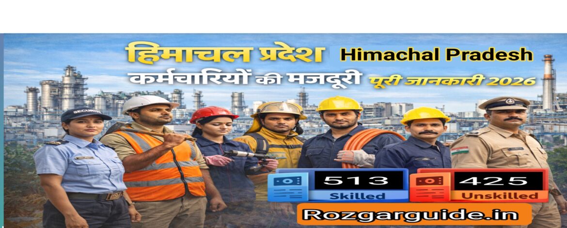 Himachal Pradesh Worker Salary 2026 company sector minimum wages ₹425 ₹513 feature image with factory workers