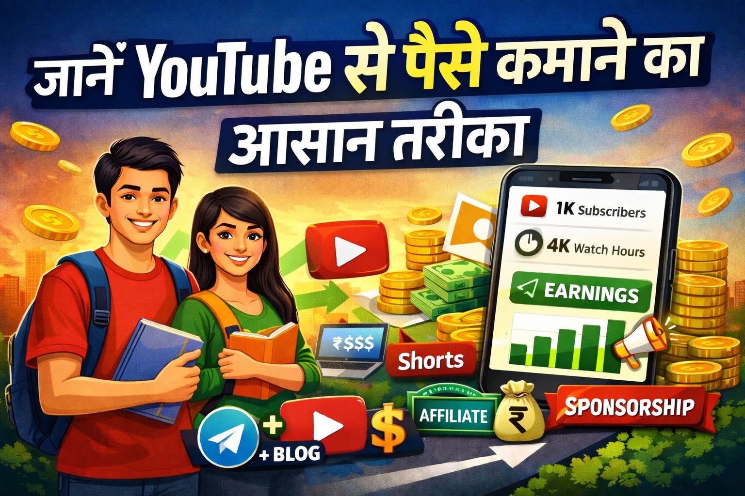 jaane youtube se paise kamane ka asan tarika student guide image hindi