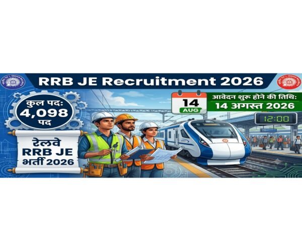 RRB JE Recruitment 2026 Notification for 4098 Junior Engineer Posts, Apply Online from 14 August 2026