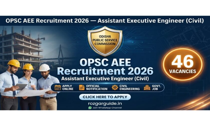 OPSC AEE Recruitment 2026 Assistant Executive Engineer Civil 46 Vacancies Apply Online - Rozgar Guide