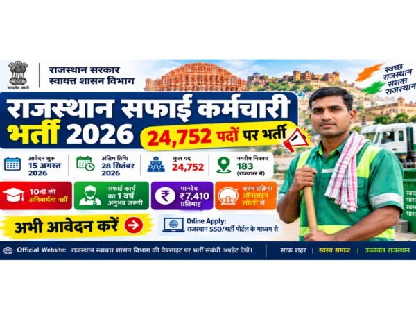 Rajasthan Safai Karmchari Recruitment 2026 के 24,752 पदों की जानकारी
