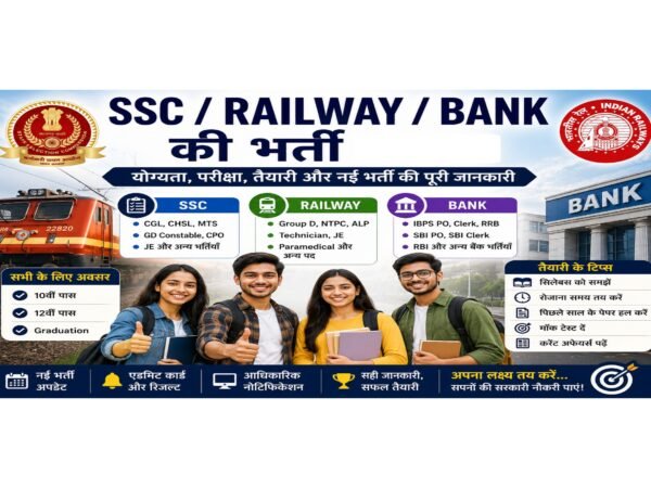 SSC Railway Bank Recruitment की तैयारी करते छात्र और छात्राएं