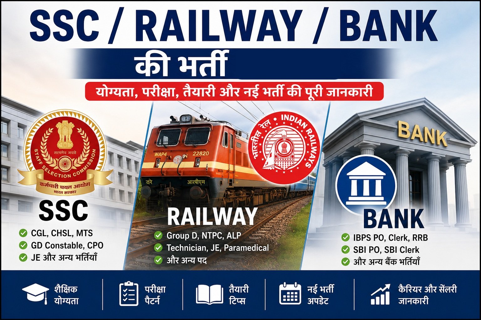 SSC Railway Bank Recruitment की सरकारी नौकरी की जानकारी